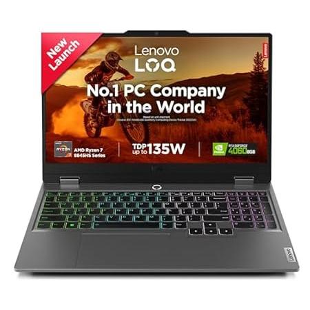 Lenovo LOQ 2024 AMD Ryzen 7 8845HS 15.6" (39.6cm) 144Hz 300Nits FHD IPS Gaming Laptop (16GB/1TB SSD/NVIDIA RTX 4060 8GB Graphics/100% sRGB/Win 11/ Office 2021/3 Mon. Game Pass/Grey/2.4Kg), 83DX000MIN